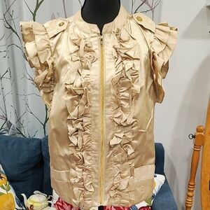 Last Kiss Gold Ruffled Vest